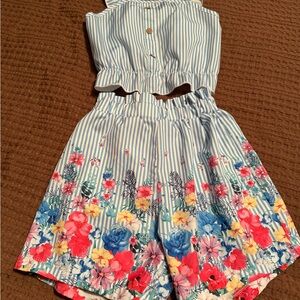 Floral Striped Kids Shorts